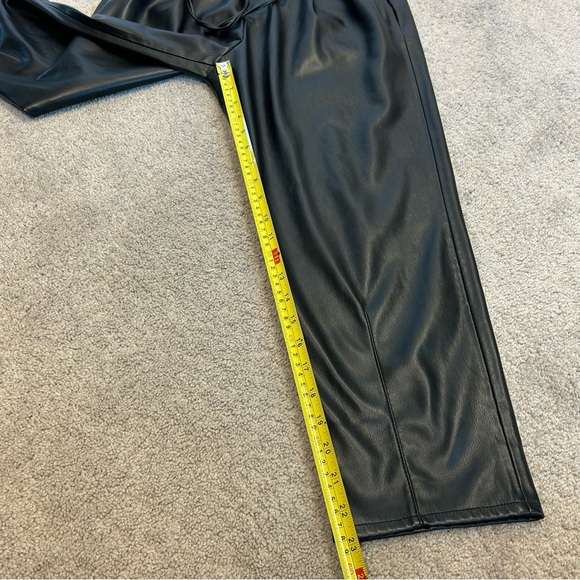 ZARA Black faux leather pleather vegan the weekend joggers pants Sz XS NWT - Picture 10 of 15